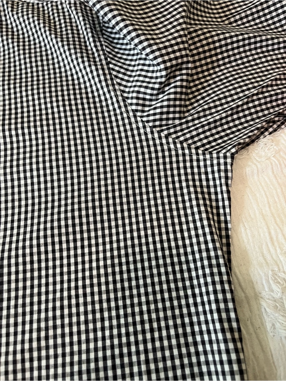 Theory Men's Black and White Gingham Button-Down Shirt - Picture 7 of 8